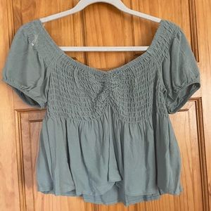 Green Cropped Blouse!